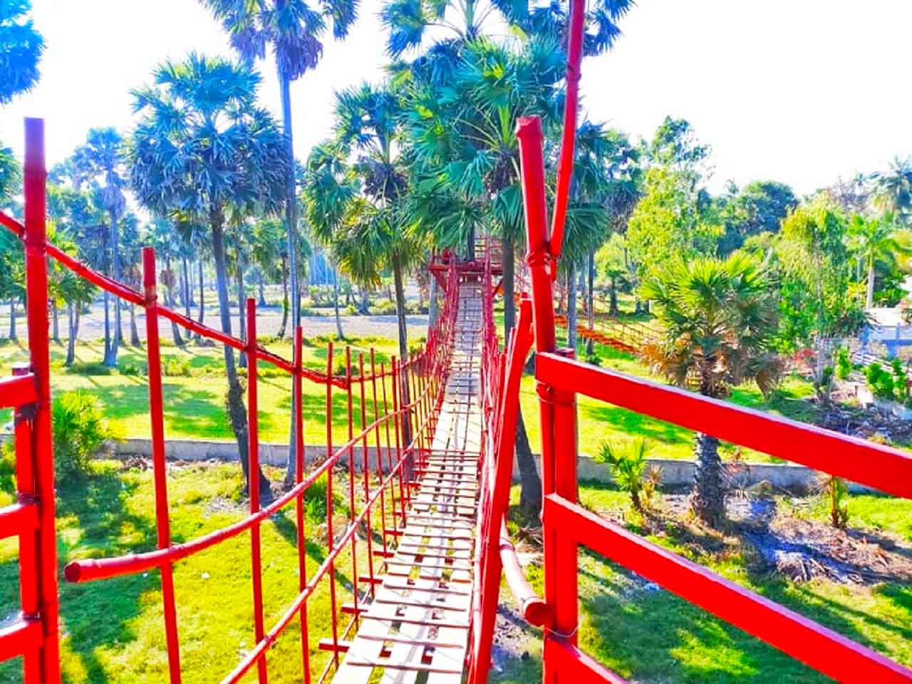 Cầu treo trở thành địa điểm check in ở An Giang