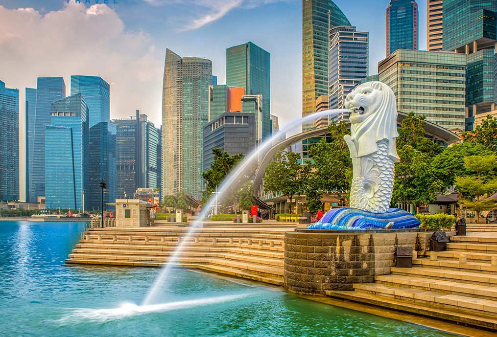 Công Viên Sư Tử Biển Merlion Park một trong những biểu tượng nổi tiếng nhất của Singapore