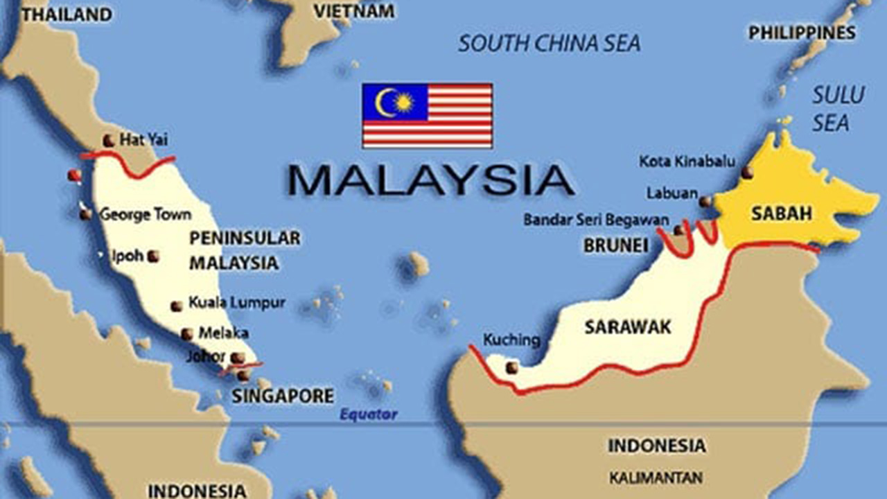 Malaysia nằm ở trung tâm Đông Nam Á
